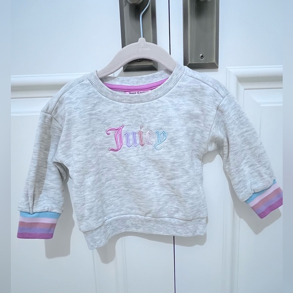 Juicy Couture toddler girls grey sweatshirt and sweatpants - size 12M - Picture 2 of 8